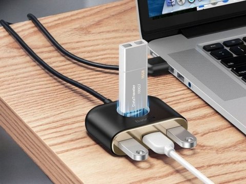 Baseus Baseus Square Round 4w1 HUB Adapter 1x USB 3.0 3x USB 2.0 micro 1m Black Baseus Baseus Square Round 4w1 HUB Adapter 1x USB 3.0 3x USB 2.0 micro 1m Black