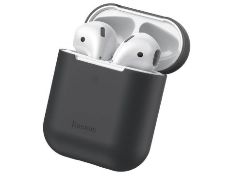 Baseus Baseus silikonowe etui na słuchawki Apple AirPods 1/2 case black Baseus Baseus silikonowe etui na słuchawki Apple AirPods 1/2 case black