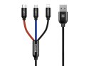 Baseus Kabel 30cm Baseus 3w1 iPhone micro USB USB-C 3.5A Three Primary