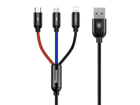 Baseus Kabel 30cm Baseus 3w1 iPhone micro USB USB-C 3.5A Three Primary Baseus Kabel 30cm Baseus 3w1 iPhone micro USB USB-C 3.5A Three Primary