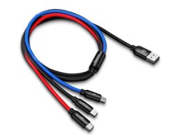 Baseus Kabel 30cm Baseus 3w1 iPhone micro USB USB-C 3.5A Three Primary