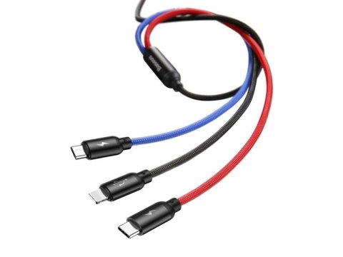 Baseus Kabel 30cm Baseus 3w1 iPhone micro USB USB-C 3.5A Three Primary Baseus Kabel 30cm Baseus 3w1 iPhone micro USB USB-C 3.5A Three Primary