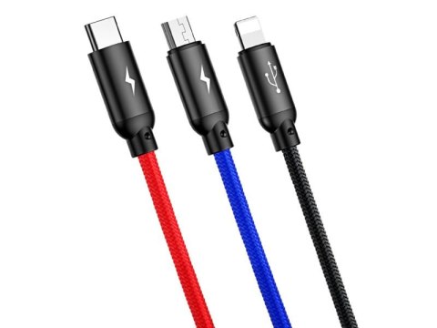 Baseus Kabel 30cm Baseus 3w1 iPhone micro USB USB-C 3.5A Three Primary Baseus Kabel 30cm Baseus 3w1 iPhone micro USB USB-C 3.5A Three Primary