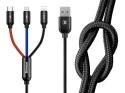 Baseus Kabel 30cm Baseus 3w1 iPhone micro USB USB-C 3.5A Three Primary