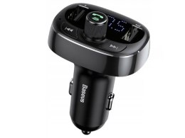Baseus Ładowarka samochodowa Baseus transmiter Bluetooth FM MP3 T-Typed black