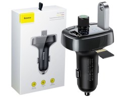 Baseus Ładowarka samochodowa Baseus transmiter Bluetooth FM MP3 T-Typed black