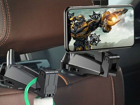 Baseus Uchwyt samochodowy wieszak hak Baseus do telefonu 6,5 na zagłówek black Baseus Uchwyt samochodowy wieszak hak Baseus do telefonu 6,5 na zagłówek black