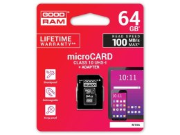 Goodram Karta pamięci GoodRam micro SDXC 64GB Class 10 UHS-I + adapter