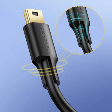 UGreen 5-pinowy pozłacany kabel UGREEN USB - mini USB 0,5m czarny (US132) UGreen 5-pinowy pozłacany kabel UGREEN USB - mini USB 0,5m czarny (US132)