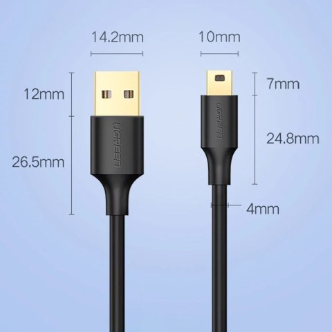 UGreen 5-pinowy pozłacany kabel UGREEN USB - mini USB 0,5m czarny (US132) UGreen 5-pinowy pozłacany kabel UGREEN USB - mini USB 0,5m czarny (US132)