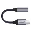 UGreen Ugreen przejściówka do słuchawek z 3,5 mm mini jack na USB Typ C 10 cm szary (30632)