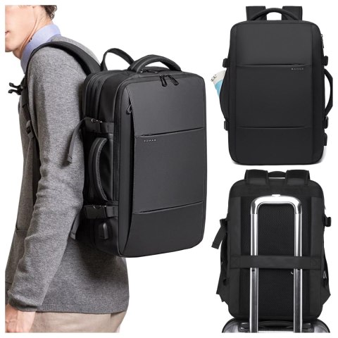 Bange Plecak podróżny Bange BackPack biznesowy plecak rozszerzalny Torba pojemna do laptopa 17.3" z portem USB Czarny Bange Plecak podróżny Bange BackPack biznesowy plecak rozszerzalny Torba pojemna do laptopa 17.3" z portem USB Czarny
