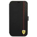 Ferrari Etui na telefon Ferrari iPhone 13 mini 5,4" czarny/black book On Track Carbon Stripe