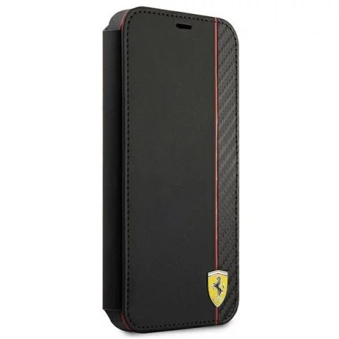 Ferrari Etui na telefon Ferrari iPhone 13 mini 5,4" czarny/black book On Track Carbon Stripe Ferrari Etui na telefon Ferrari iPhone 13 mini 5,4" czarny/black book On Track Carbon Stripe