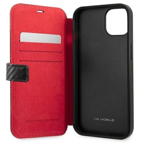Ferrari Etui na telefon Ferrari iPhone 13 mini 5,4" czarny/black book On Track Carbon Stripe Ferrari Etui na telefon Ferrari iPhone 13 mini 5,4" czarny/black book On Track Carbon Stripe