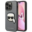 Karl Lagerfeld Etui ochronne na telefon Karl Lagerfeld KLHCP14LSAPKHG do Apple iPhone 14 Pro 6,1" srebrny/silver hardcase Saffiano Karl`s Head 
