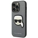 Karl Lagerfeld Etui ochronne na telefon Karl Lagerfeld KLHCP14LSAPKHG do Apple iPhone 14 Pro 6,1" srebrny/silver hardcase Saffiano Karl`s Head 