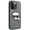 Karl Lagerfeld Etui ochronne na telefon Karl Lagerfeld KLHCP14LSAPKHG do Apple iPhone 14 Pro 6,1" srebrny/silver hardcase Saffiano Karl`s Head 