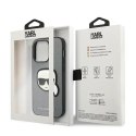 Karl Lagerfeld Etui ochronne na telefon Karl Lagerfeld KLHCP14LSAPKHG do Apple iPhone 14 Pro 6,1" srebrny/silver hardcase Saffiano Karl`s Head 