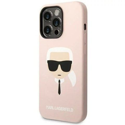 Karl Lagerfeld Etui ochronne na telefon Karl Lagerfeld KLHCP14LSLKHLP do Apple iPhone 14 Pro 6,1" hardcase różowy/pink Silicone Karl`s Head Karl Lagerfeld Etui ochronne na telefon Karl Lagerfeld KLHCP14LSLKHLP do Apple iPhone 14 Pro 6,1" hardcase różowy/pink Silicone Karl`s Head