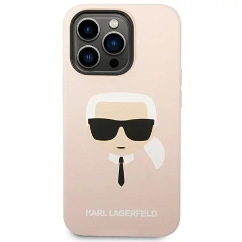 Karl Lagerfeld Etui ochronne na telefon Karl Lagerfeld KLHCP14LSLKHLP do Apple iPhone 14 Pro 6,1" hardcase różowy/pink Silicone Karl`s Head Karl Lagerfeld Etui ochronne na telefon Karl Lagerfeld KLHCP14LSLKHLP do Apple iPhone 14 Pro 6,1" hardcase różowy/pink Silicone Karl`s Head