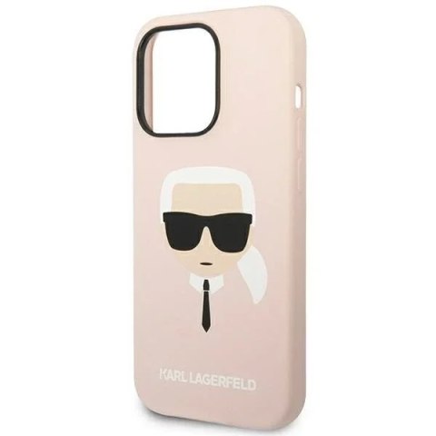 Karl Lagerfeld Etui ochronne na telefon Karl Lagerfeld KLHCP14LSLKHLP do Apple iPhone 14 Pro 6,1" hardcase różowy/pink Silicone Karl`s Head Karl Lagerfeld Etui ochronne na telefon Karl Lagerfeld KLHCP14LSLKHLP do Apple iPhone 14 Pro 6,1" hardcase różowy/pink Silicone Karl`s Head