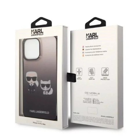 Karl Lagerfeld Etui ochronne na telefon Karl Lagerfeld KLHCP14LTGKCK do Apple iPhone 14 Pro 6,1" hardcase czarny/black Gradient Ikonik Karl & C Karl Lagerfeld Etui ochronne na telefon Karl Lagerfeld KLHCP14LTGKCK do Apple iPhone 14 Pro 6,1" hardcase czarny/black Gradient Ikonik Karl & C