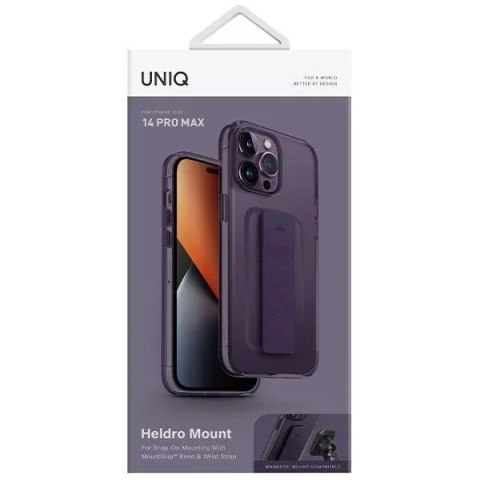 UNIQ Etui na telefon UNIQ Heldro Mount do Apple iPhone 14 Pro Max 6,7" fioletowy/fig purple UNIQ Etui na telefon UNIQ Heldro Mount do Apple iPhone 14 Pro Max 6,7" fioletowy/fig purple