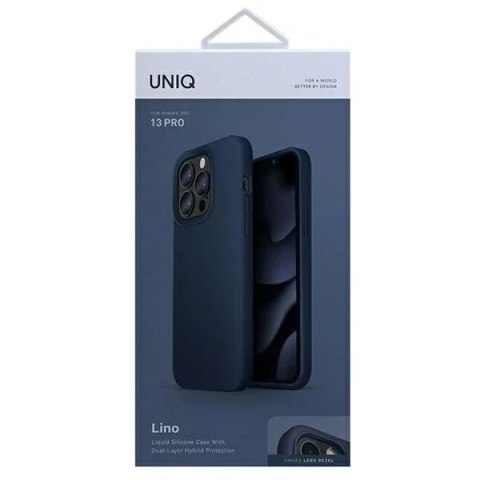 UNIQ Etui na telefon UNIQ Lino do Apple iPhone 13 Pro / 13 6,1" niebieski/marine blue UNIQ Etui na telefon UNIQ Lino do Apple iPhone 13 Pro / 13 6,1" niebieski/marine blue