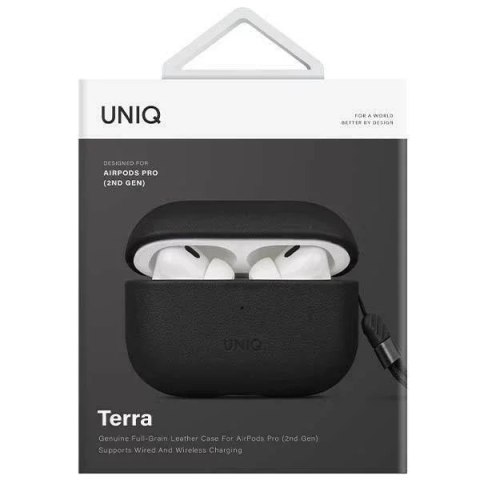 UNIQ Etui ochronne na słuchawki UNIQ Terrado AirPods Pro 2 gen. Genuine Leather czarny/dallas black UNIQ Etui ochronne na słuchawki UNIQ Terrado AirPods Pro 2 gen. Genuine Leather czarny/dallas black