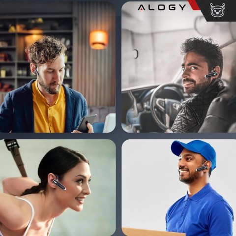 Alogy Słuchawka Bluetooth dla kierowcy bezprzewodowa zestaw z etui ładującym zestaw słuchawkowy Alogy Czarna Alogy Słuchawka Bluetooth dla kierowcy bezprzewodowa zestaw z etui ładującym zestaw słuchawkowy Alogy Czarna