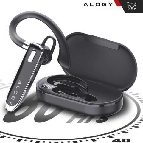 Alogy Słuchawka Bluetooth dla kierowcy bezprzewodowa zestaw z etui ładującym zestaw słuchawkowy Alogy Czarna Alogy Słuchawka Bluetooth dla kierowcy bezprzewodowa zestaw z etui ładującym zestaw słuchawkowy Alogy Czarna