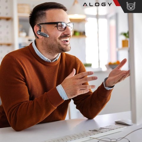 Alogy Słuchawka Bluetooth dla kierowcy bezprzewodowa zestaw z etui ładującym zestaw słuchawkowy Alogy Czarna Alogy Słuchawka Bluetooth dla kierowcy bezprzewodowa zestaw z etui ładującym zestaw słuchawkowy Alogy Czarna