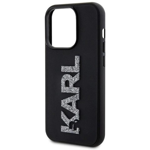 Karl Lagerfeld Etui Karl Lagerfeld KLHCP15L3DMBKCK do iPhone 15 Pro 6.1" czarny/black hardcase 3D Rubber Glitter Logo Karl Lagerfeld Etui Karl Lagerfeld KLHCP15L3DMBKCK do iPhone 15 Pro 6.1" czarny/black hardcase 3D Rubber Glitter Logo