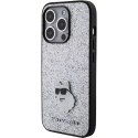 Karl Lagerfeld Etui Karl Lagerfeld KLHCP15LGCNPSG do iPhone 15 Pro 6.1" srebrny/silver hardcase Fixed Glitter Choupette Logo Metal Pin