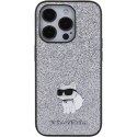 Karl Lagerfeld Etui Karl Lagerfeld KLHCP15LGCNPSG do iPhone 15 Pro 6.1" srebrny/silver hardcase Fixed Glitter Choupette Logo Metal Pin