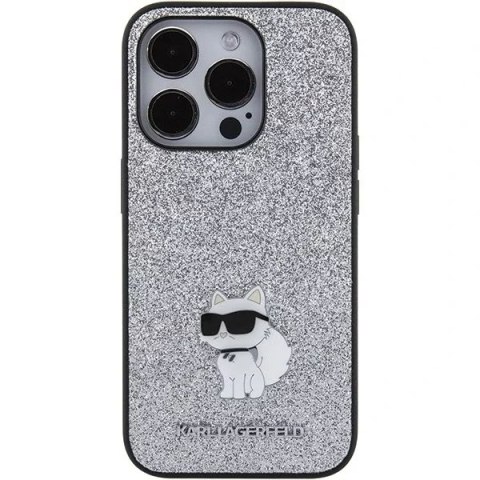 Karl Lagerfeld Etui Karl Lagerfeld KLHCP15LGCNPSG do iPhone 15 Pro 6.1" srebrny/silver hardcase Fixed Glitter Choupette Logo Metal Pin Karl Lagerfeld Etui Karl Lagerfeld KLHCP15LGCNPSG do iPhone 15 Pro 6.1" srebrny/silver hardcase Fixed Glitter Choupette Logo Metal Pin