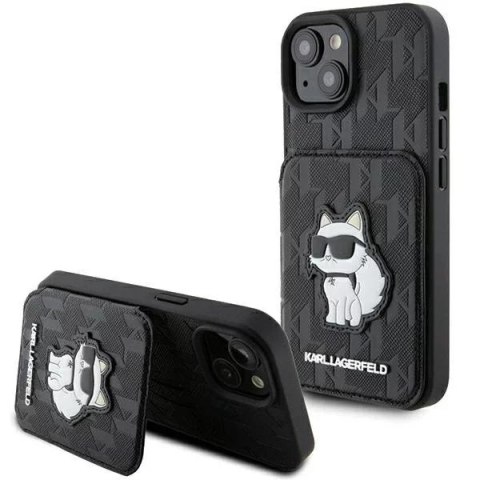 Karl Lagerfeld Etui Karl Lagerfeld KLHCP15SSAKCNSCK do iPhone 15 6.1" czarny/black hardcase Saffiano Cardslots and Stand Monogram Choupette Karl Lagerfeld Etui Karl Lagerfeld KLHCP15SSAKCNSCK do iPhone 15 6.1" czarny/black hardcase Saffiano Cardslots and Stand Monogram Choupette