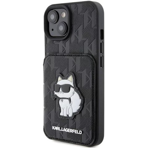 Karl Lagerfeld Etui Karl Lagerfeld KLHCP15SSAKCNSCK do iPhone 15 6.1" czarny/black hardcase Saffiano Cardslots and Stand Monogram Choupette Karl Lagerfeld Etui Karl Lagerfeld KLHCP15SSAKCNSCK do iPhone 15 6.1" czarny/black hardcase Saffiano Cardslots and Stand Monogram Choupette