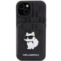 Karl Lagerfeld Etui Karl Lagerfeld KLHCP15SSAKCNSCK do iPhone 15 6.1" czarny/black hardcase Saffiano Cardslots and Stand Monogram Choupette