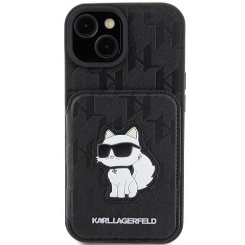 Karl Lagerfeld Etui Karl Lagerfeld KLHCP15SSAKCNSCK do iPhone 15 6.1" czarny/black hardcase Saffiano Cardslots and Stand Monogram Choupette Karl Lagerfeld Etui Karl Lagerfeld KLHCP15SSAKCNSCK do iPhone 15 6.1" czarny/black hardcase Saffiano Cardslots and Stand Monogram Choupette
