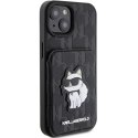 Karl Lagerfeld Etui Karl Lagerfeld KLHCP15SSAKCNSCK do iPhone 15 6.1" czarny/black hardcase Saffiano Cardslots and Stand Monogram Choupette