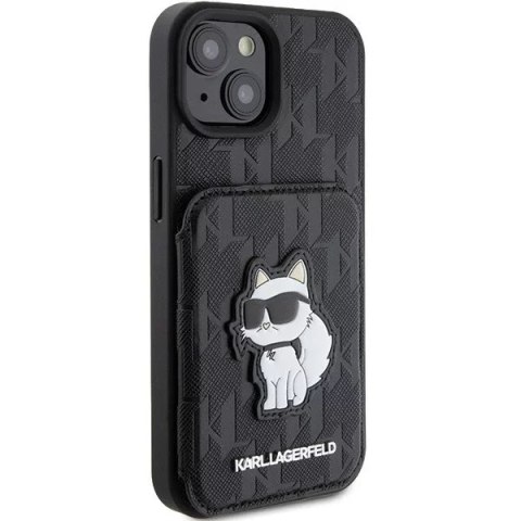 Karl Lagerfeld Etui Karl Lagerfeld KLHCP15SSAKCNSCK do iPhone 15 6.1" czarny/black hardcase Saffiano Cardslots and Stand Monogram Choupette Karl Lagerfeld Etui Karl Lagerfeld KLHCP15SSAKCNSCK do iPhone 15 6.1" czarny/black hardcase Saffiano Cardslots and Stand Monogram Choupette
