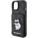 Karl Lagerfeld Etui Karl Lagerfeld KLHCP15SSAKCNSCK do iPhone 15 6.1" czarny/black hardcase Saffiano Cardslots and Stand Monogram Choupette