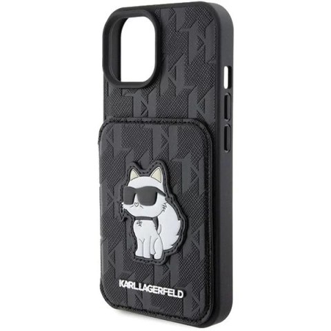 Karl Lagerfeld Etui Karl Lagerfeld KLHCP15SSAKCNSCK do iPhone 15 6.1" czarny/black hardcase Saffiano Cardslots and Stand Monogram Choupette Karl Lagerfeld Etui Karl Lagerfeld KLHCP15SSAKCNSCK do iPhone 15 6.1" czarny/black hardcase Saffiano Cardslots and Stand Monogram Choupette
