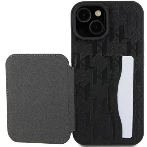Karl Lagerfeld Etui Karl Lagerfeld KLHCP15SSAKCNSCK do iPhone 15 6.1" czarny/black hardcase Saffiano Cardslots and Stand Monogram Choupette Karl Lagerfeld Etui Karl Lagerfeld KLHCP15SSAKCNSCK do iPhone 15 6.1" czarny/black hardcase Saffiano Cardslots and Stand Monogram Choupette