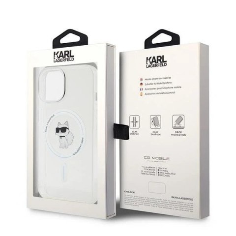 Karl Lagerfeld Etui Karl Lagerfeld KLHMP15SHFCCNOT do iPhone 15 6.1" transparent hardcase IML Choupette MagSafe Karl Lagerfeld Etui Karl Lagerfeld KLHMP15SHFCCNOT do iPhone 15 6.1" transparent hardcase IML Choupette MagSafe
