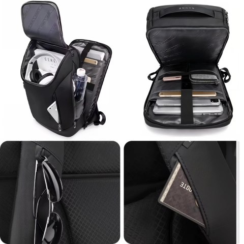 Bange Plecak wodoodporny Bange torba na laptopa 15.6" miejski podróżny 48x31x16 cm do pracy szkoły samolotu męski damski z gniazdem US Bange Plecak wodoodporny Bange torba na laptopa 15.6" miejski podróżny 48x31x16 cm do pracy szkoły samolotu męski damski z gniazdem US