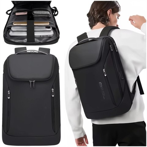 Bange Plecak wodoodporny Bange torba na laptopa 15.6" miejski podróżny 48x31x16 cm do pracy szkoły samolotu męski damski z gniazdem US Bange Plecak wodoodporny Bange torba na laptopa 15.6" miejski podróżny 48x31x16 cm do pracy szkoły samolotu męski damski z gniazdem US