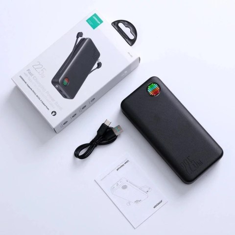 Joyroom Powerbank Joyroom JR-L015 20000mAh 22.5W z kablami USB-C Lightning - czarny Joyroom Powerbank Joyroom JR-L015 20000mAh 22.5W z kablami USB-C Lightning - czarny